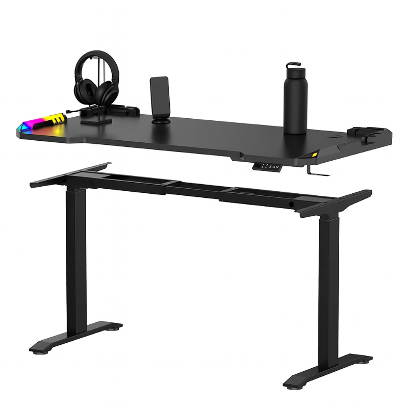 Bureau de jeu électrique réglable en hauteur assis - debout